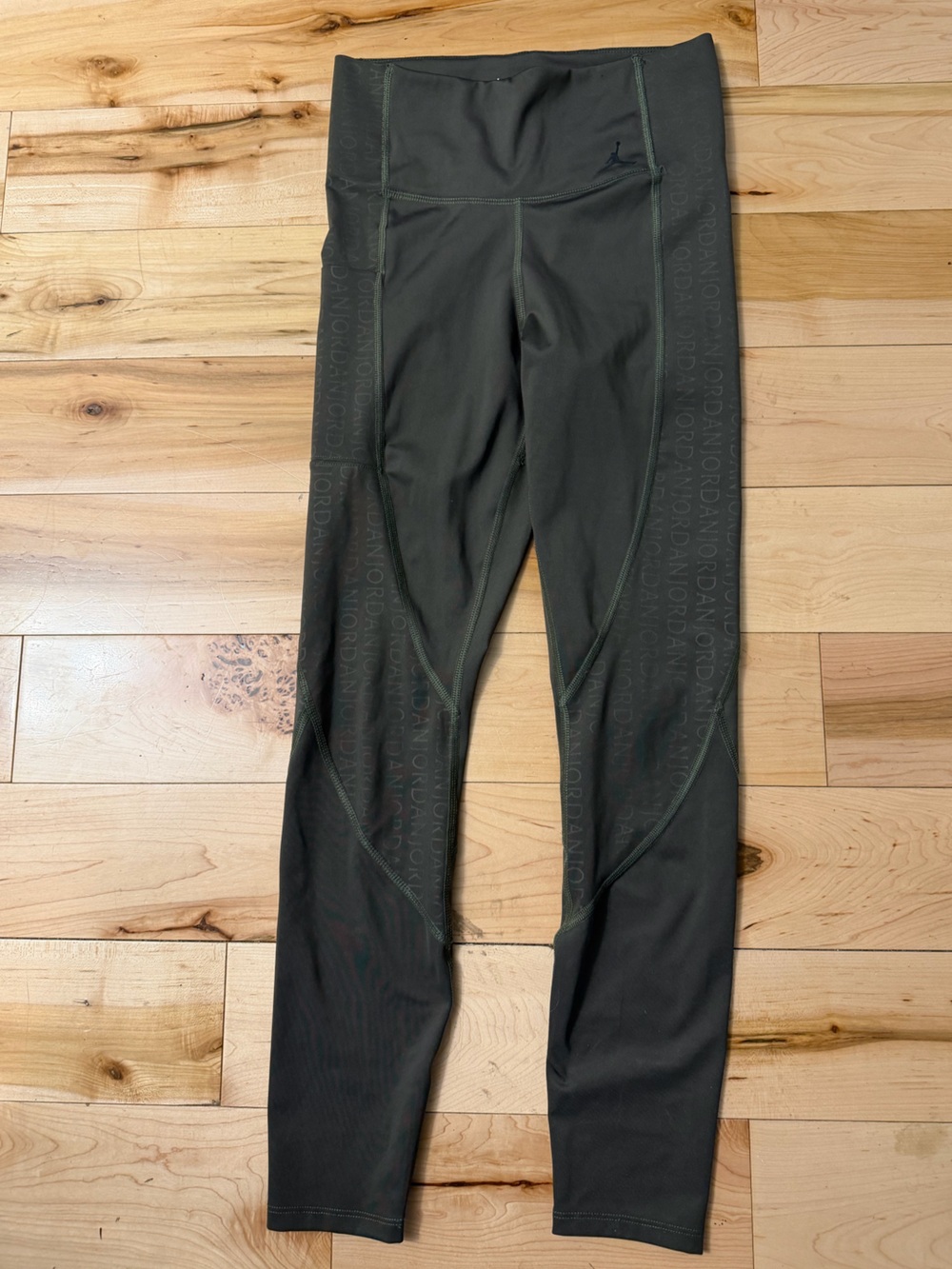 JORDAN AN ALL OVER TONAL Dark Olive Green Leggings Size S